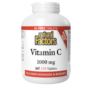 Natural Factors Vitamin C 1000 mg with Bioflavonoids & Rosehips | 210 Tablets Natural Factors Vitamin C 1000 mg with Bioflavonoids & Rosehips | 210 Tablets