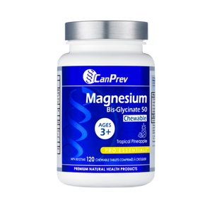 CanPrev Magnesium Bis-Glycinate 50 Chewable Tablets - front label CanPrev Magnesium Bis-Glycinate 50 Chewable Tablets - front label