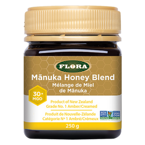 Flora Manuka Honey MGO 30+ front label Flora Manuka Honey MGO 30+ front label