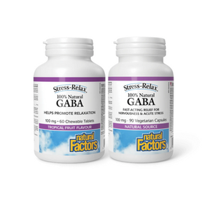 Natural Factors Stress-Relax 100% Natural GABA 100 mg - sizes Natural Factors Stress-Relax 100% Natural GABA 100 mg - sizes