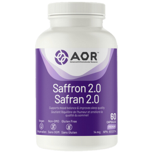 AOR Saffron 2.0 | 60 Capsules- front label AOR Saffron 2.0 | 60 Capsules- front label