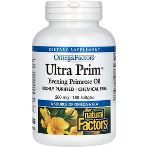 Natural Factors OmegaFactors Ultra Prim Evening Primrose Oil 500mg Softgels - front label Natural Factors OmegaFactors Ultra Prim Evening Primrose Oil 500mg Softgels - front label