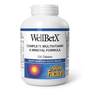 Natural Factors WellBetX Complete Multivitamin & Mineral Formula | 120 Capsules Natural Factors WellBetX Complete Multivitamin & Mineral Formula | 120 Capsules