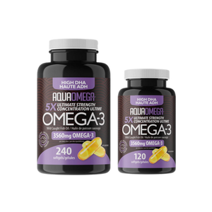 AquaOmega High DHA Omega-3 Wild Caught Fish Oil Softgels | 2 sizes - 240softgels, 120softgels AquaOmega High DHA Omega-3 Wild Caught Fish Oil Softgels | 2 sizes - 240softgels, 120softgels