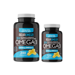 AquaOmega High EPA Omega-3 Wild Caught Fish Oil Softgels | 2 sizes - 240softgels, 120softgels AquaOmega High EPA Omega-3 Wild Caught Fish Oil Softgels | 2 sizes - 240softgels, 120softgels