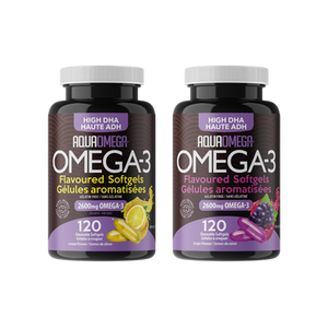 AquaOmega - High DHA Omega-3 Flavoured Softgels - Both Flavours AquaOmega - High DHA Omega-3 Flavoured Softgels - Both Flavours