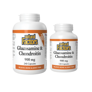 Natural Factors Glucosamine & Chondroitin 900 mg Capsules - both sizes Natural Factors Glucosamine & Chondroitin 900 mg Capsules - both sizes