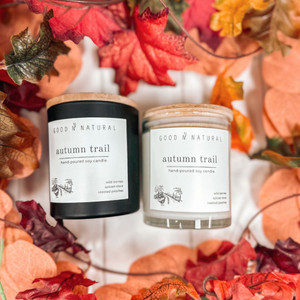 GNN Hand Crafted Candles Autumn Trail - In clear or black glass GNN Hand Crafted Candles Autumn Trail - In clear or black glass
