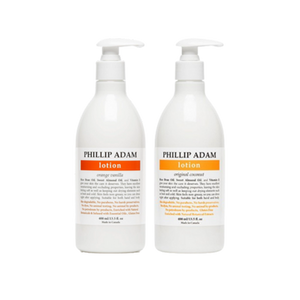 Phillip Adam Lotion | 400mL - original coconut 400ml, orange vanilla 400ml Phillip Adam Lotion | 400mL - original coconut 400ml, orange vanilla 400ml