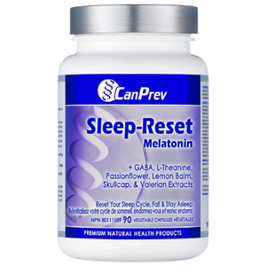 CanPrev Sleep-Reset Melatonin | 90 Capsules - front label CanPrev Sleep-Reset Melatonin | 90 Capsules - front label