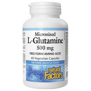 Natural Factors Micronized L-Glutamine 500MG Capsules - front label