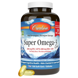 Carlson Wild Norwegian Super Omega-3 | 130 Softgels - front label Carlson Wild Norwegian Super Omega-3 | 130 Softgels - front label