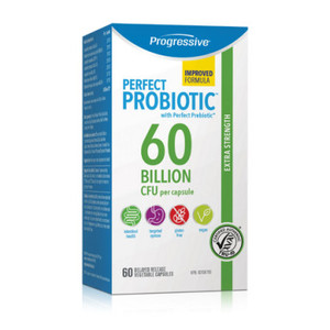 Progressive Perfect Probiotic 60 Billion Extra Strength 60 Delayed Release Capsules - front label Progressive Perfect Probiotic 60 Billion Extra Strength 60 Delayed Release Capsules - front label