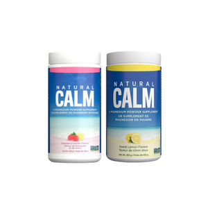 Natural Calm Magnesium Powder Supplement 452 grams - front packaging of flavour variations Natural Calm Magnesium Powder Supplement 452 grams - front packaging of flavour variations