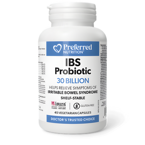 Preferred Nutrition IBS Probiotic 30 Billion Capsules - front label Preferred Nutrition IBS Probiotic 30 Billion Capsules - front label