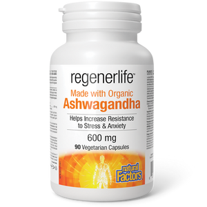 Natural Factors Regenerlife Organic Ashwagandha 600 mg Capsules Natural Factors Regenerlife Organic Ashwagandha 600 mg Capsules