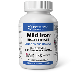Preferred Nutrition Mild Iron Bisglycinate Capsules - front label Preferred Nutrition Mild Iron Bisglycinate Capsules - front label