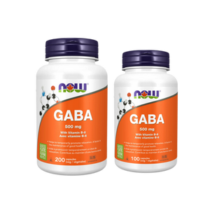 NOW GABA 500mg (with Vitamin B-6) | Capsules - 2 sizes NOW GABA 500mg (with Vitamin B-6) | Capsules - 2 sizes
