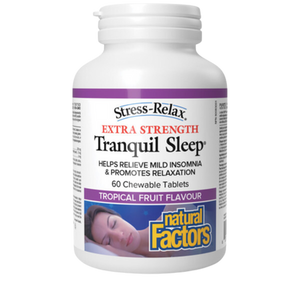 Natural Factors Stress-Relax Extra Strength Tranquil Sleep | 60 Chewable Tablets Natural Factors Stress-Relax Extra Strength Tranquil Sleep | 60 Chewable Tablets