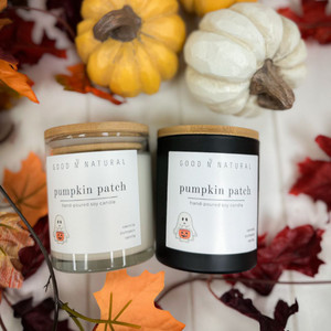 GNN Hand Crafted Candles Pumpkin Patch - In clear or black glass GNN Hand Crafted Candles Pumpkin Patch - In clear or black glass