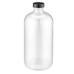 Uline - Clear Boston 32 oz Round Glass Bottle Uline - Clear Boston 32 oz Round Glass Bottle