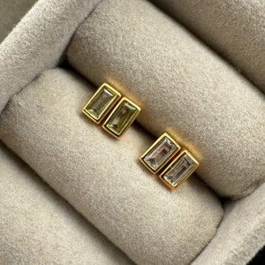 Namaste Jewelry Rectangle Stone Studs