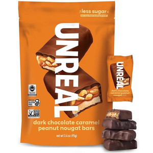 Unreal Dark Chocolate Caramel Peanut Nougat Bars | 95 grams