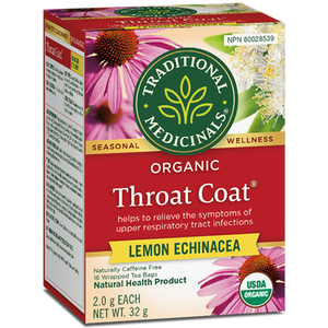 Traditional Medicinals Organic Throat Coat Lemon Echinacea Tea Traditional Medicinals Organic Throat Coat Lemon Echinacea Tea