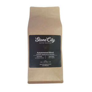 Stone City Coffee Roasters Dark Roast Autumnwood Blend Whole Bean Coffee 454 grams Stone City Coffee Roasters Dark Roast Autumnwood Blend Whole Bean Coffee 454 grams
