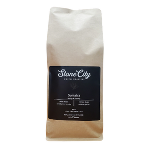 Stone City Coffee Roasters Dark Roast Sumatra Whole Bean Coffee 454 grams Stone City Coffee Roasters Dark Roast Sumatra Whole Bean Coffee 454 grams
