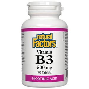 Natural Factors Vitamin B3 Niacin 500 mg | 90 Tablets Natural Factors Vitamin B3 Niacin 500 mg | 90 Tablets