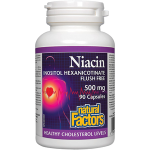 Natural Factors Niacin Inositol Hexanicotinate Flush Free 500 mg | 90 Capsules Natural Factors Niacin Inositol Hexanicotinate Flush Free 500 mg | 90 Capsules