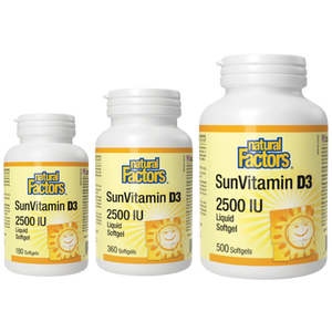 Natural Factors SunVitamin D3 2500 IU Softgels Natural Factors SunVitamin D3 2500 IU Softgels