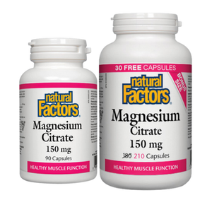 Natural Factors Magnesium Citrate Capsules | 2 sizes Natural Factors Magnesium Citrate Capsules | 2 sizes