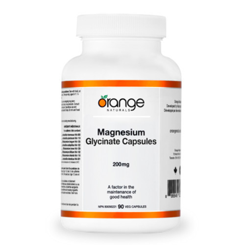 Orange Naturals Magnesium Glycinate 200 mg 90 veg capsules Canada
