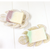 GNN Hand Crafted Bar Soap -lavender and peppermint bar on ceramic soap trays.