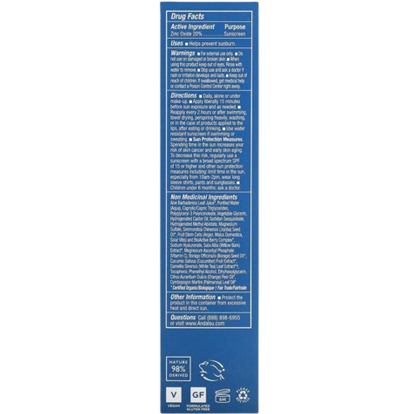 Andalou Naturals Clear Skin Argan Stem Cell Benefit Balm - back of packaging