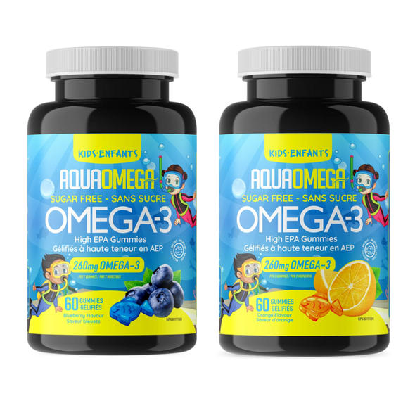 High EPA Kids Omega-3 Gummies featuring both flavours