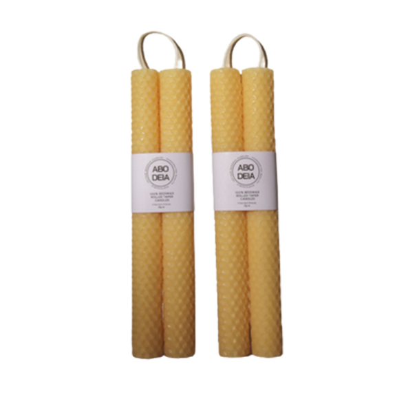 Abodeia - Rolled Taper Beeswax Candles.