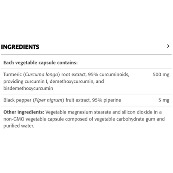 New Roots Curcumin with Piperine - Ingredient