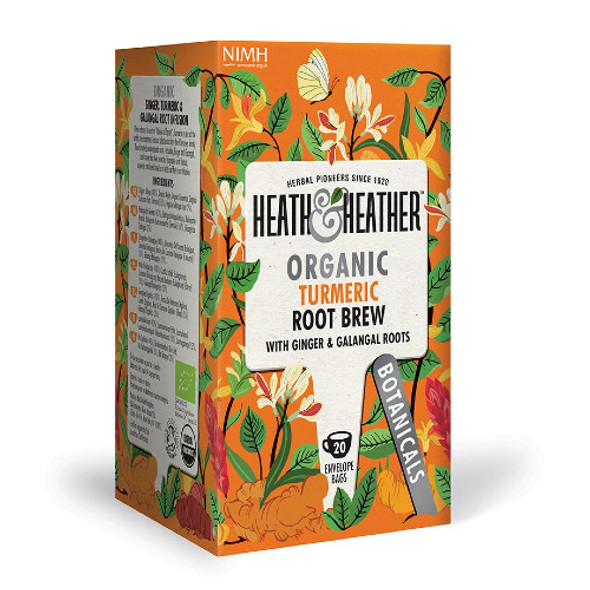 Heath & Heather Organic Turmeric Root Brew tea 20 envelope bags