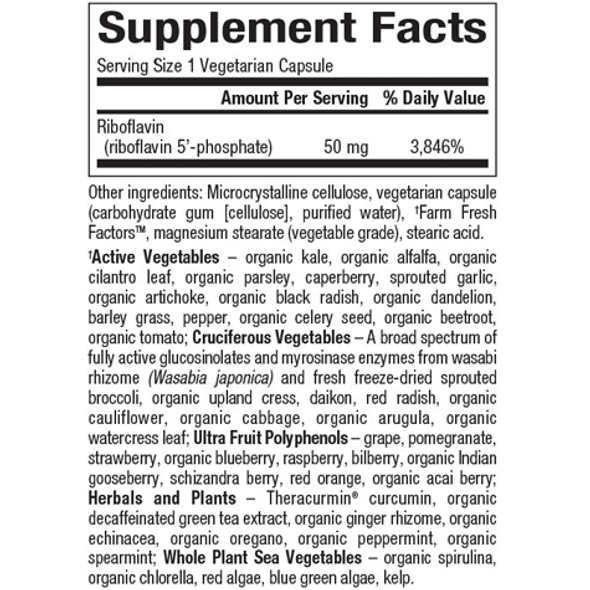 Natural Factors Riboflavin 5'-Phosphate B2 Capsules - Supplement fact