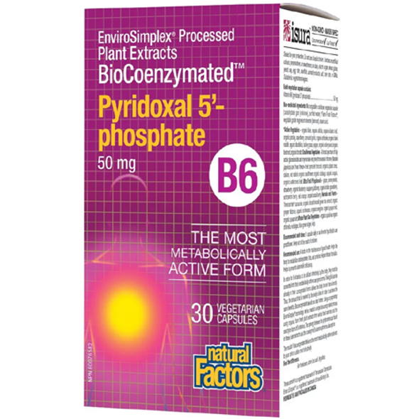 Natural Factors BioCoenzymated Pyridoxal 5'-Phosphate B6 - front of product