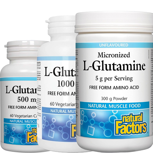 Natural Factors L-Glutamine Free Form Amino Acid Various Strains