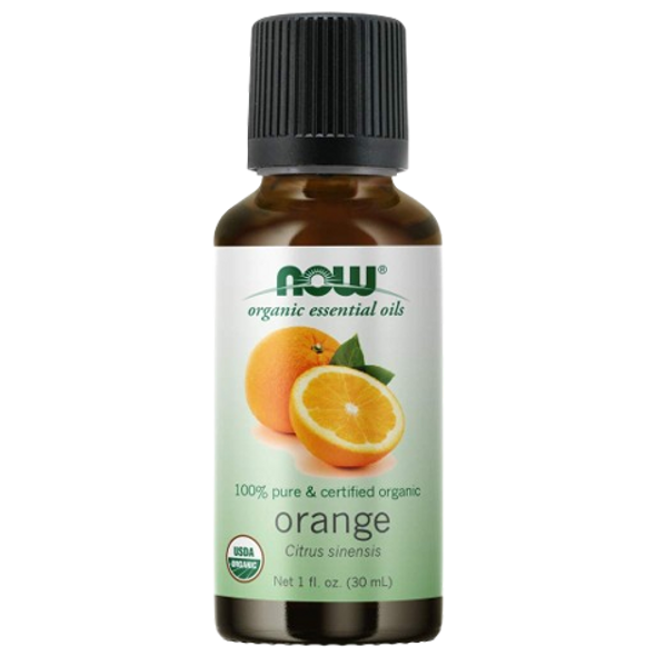 NOW Organic Orange 100% Pure Essential Oil - front of product