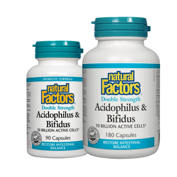 Natural Factors Double Strength Acidophilus & Bifidus Capsules