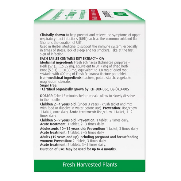 A. Vogel Echinaforce Cold & Flu Prevention - Tablet Ingredients