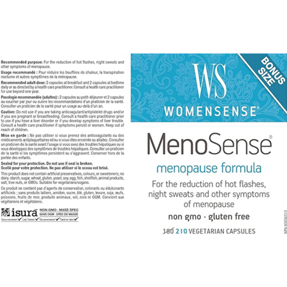 WomenSense MenoSense Menopause Formula - product label