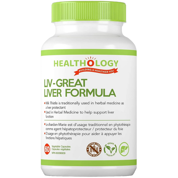 Healthology LIV-GREAT Liver Formula Capsules - Front