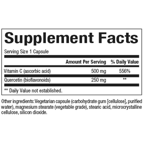 Natural Factors C Extra+ Quercetin Bioflavonoids - Supplement facts